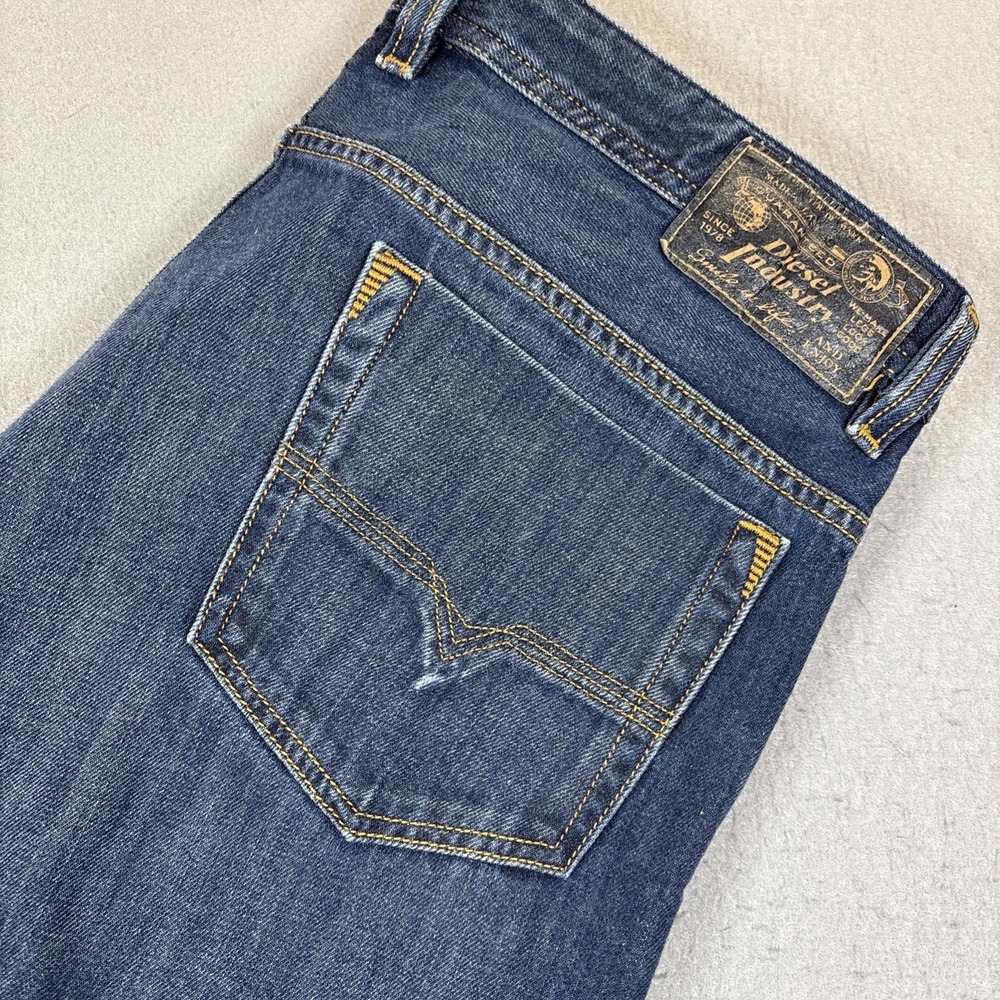 Diesel Safado Jeans Mens Size 36x32 Blue Regular Slim Straight Button Fly